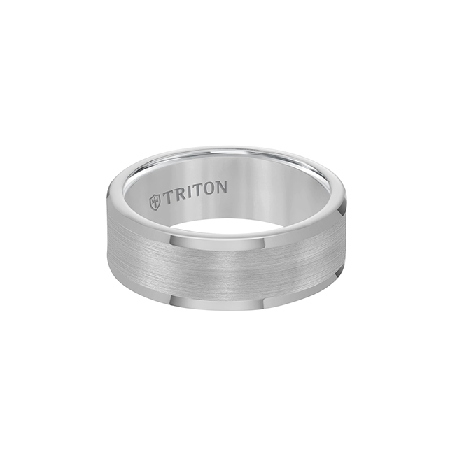 Triton 8mm Grey Tungsten Carbide Wedding Band Fink's