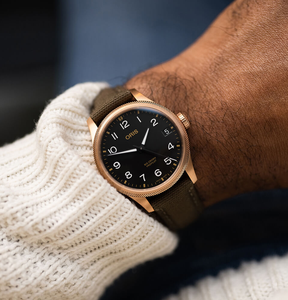 Oris Big Crown Propilot Big Date Watch with Green Strap