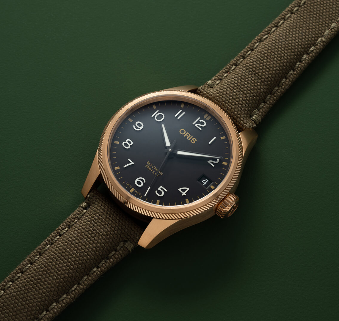 Oris Big Crown ProPilot Big Date with Green Strap Fink's