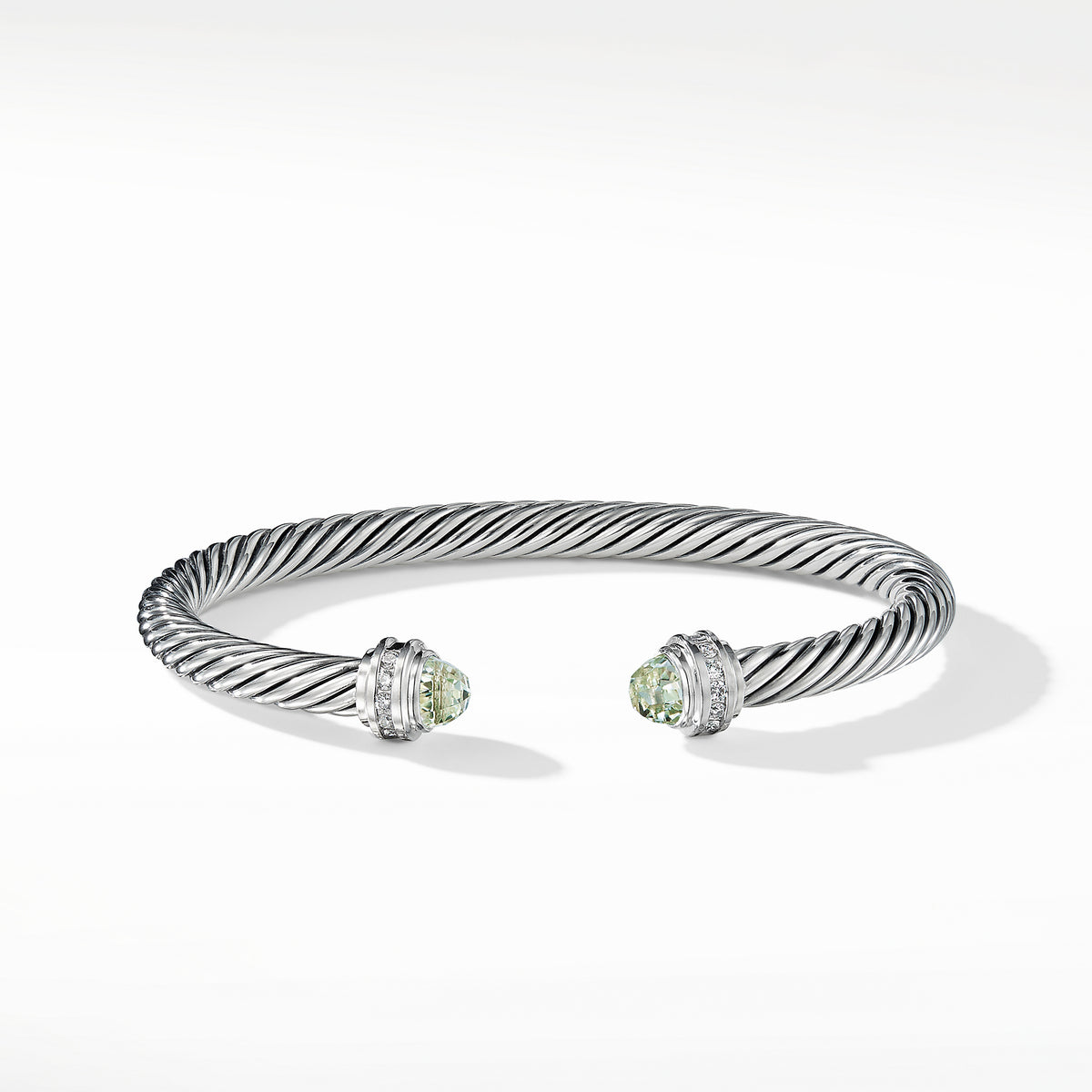 DAVID YURMAN シルバーブレスレット David Yurman Cable Bracelet, Prasiolite & Diamonds | Fink's