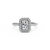 Emerald Cut Diamond Halo and Diamond Shank Platinum Engagement Ring