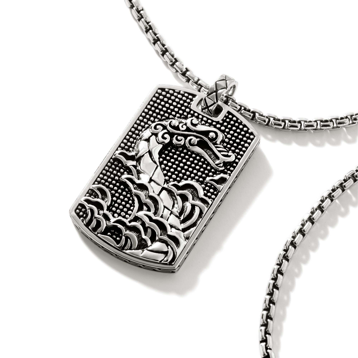 John Hardy Naga Dog Tag Pendant Necklace