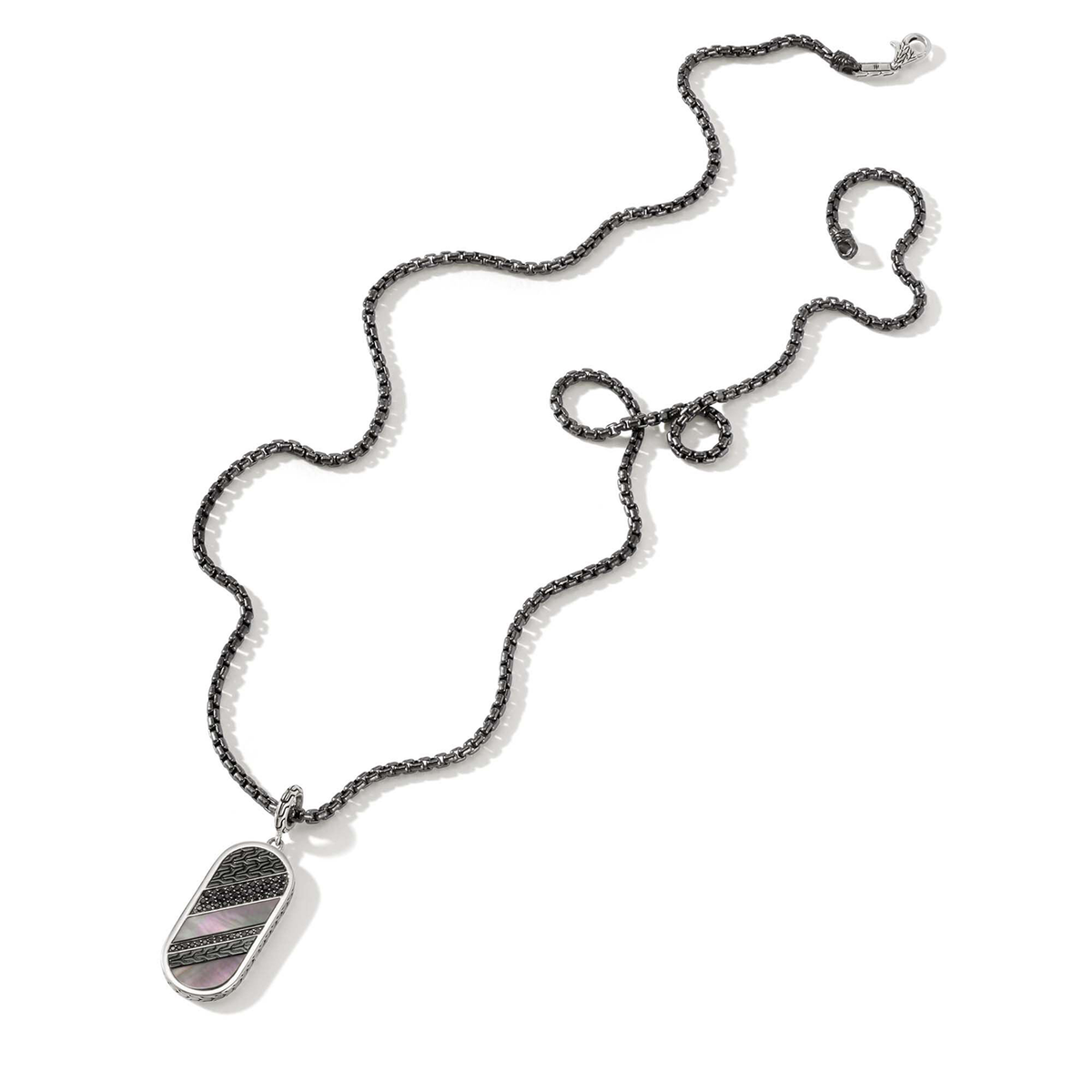 John Hardy Chain Pearl and Sapphire Pendant Necklace Fink's