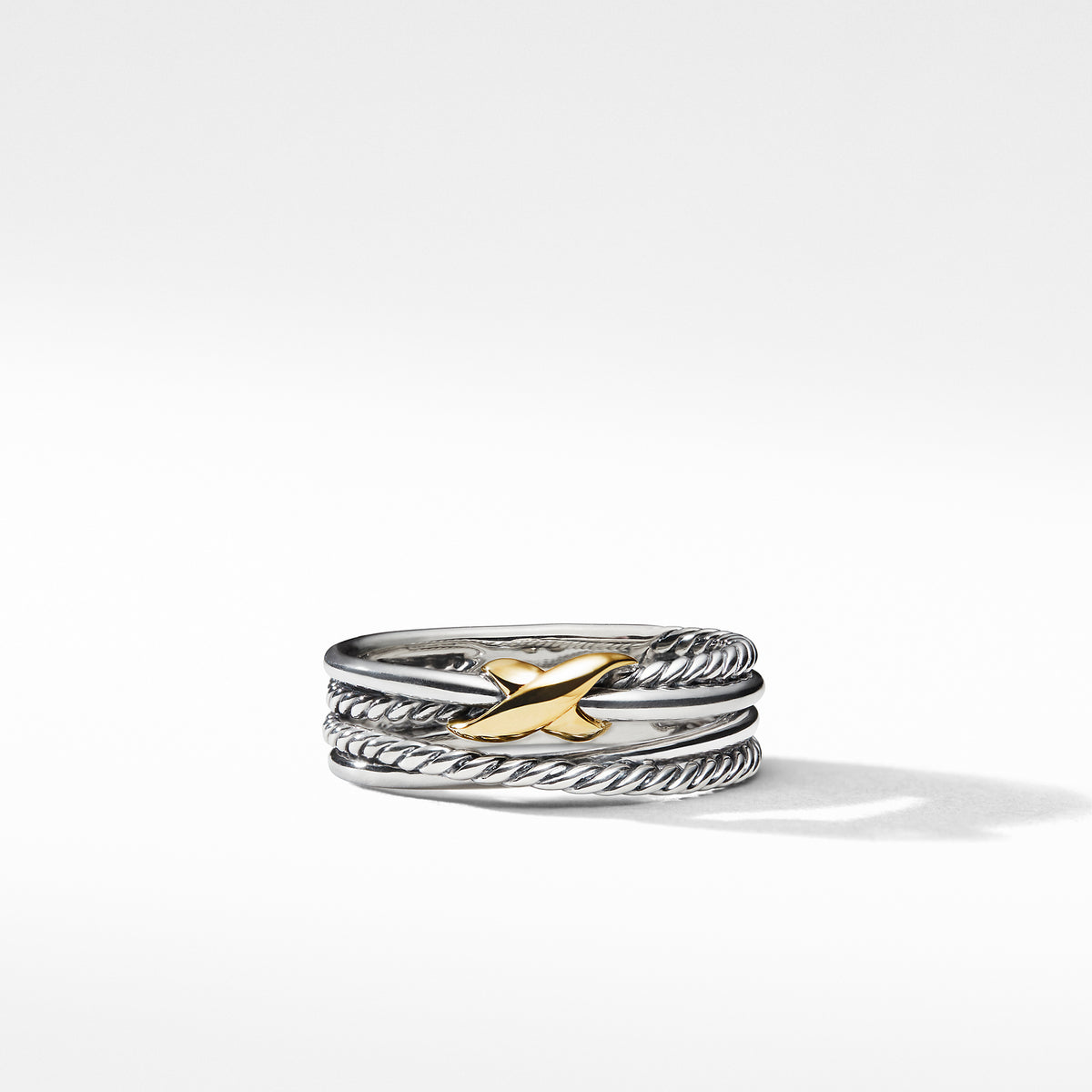 パーツ Columbus K18 Gold x Sterling Silver Ring David Yurman X Crossover Ring, Size 7 | Fink's Jewelers
