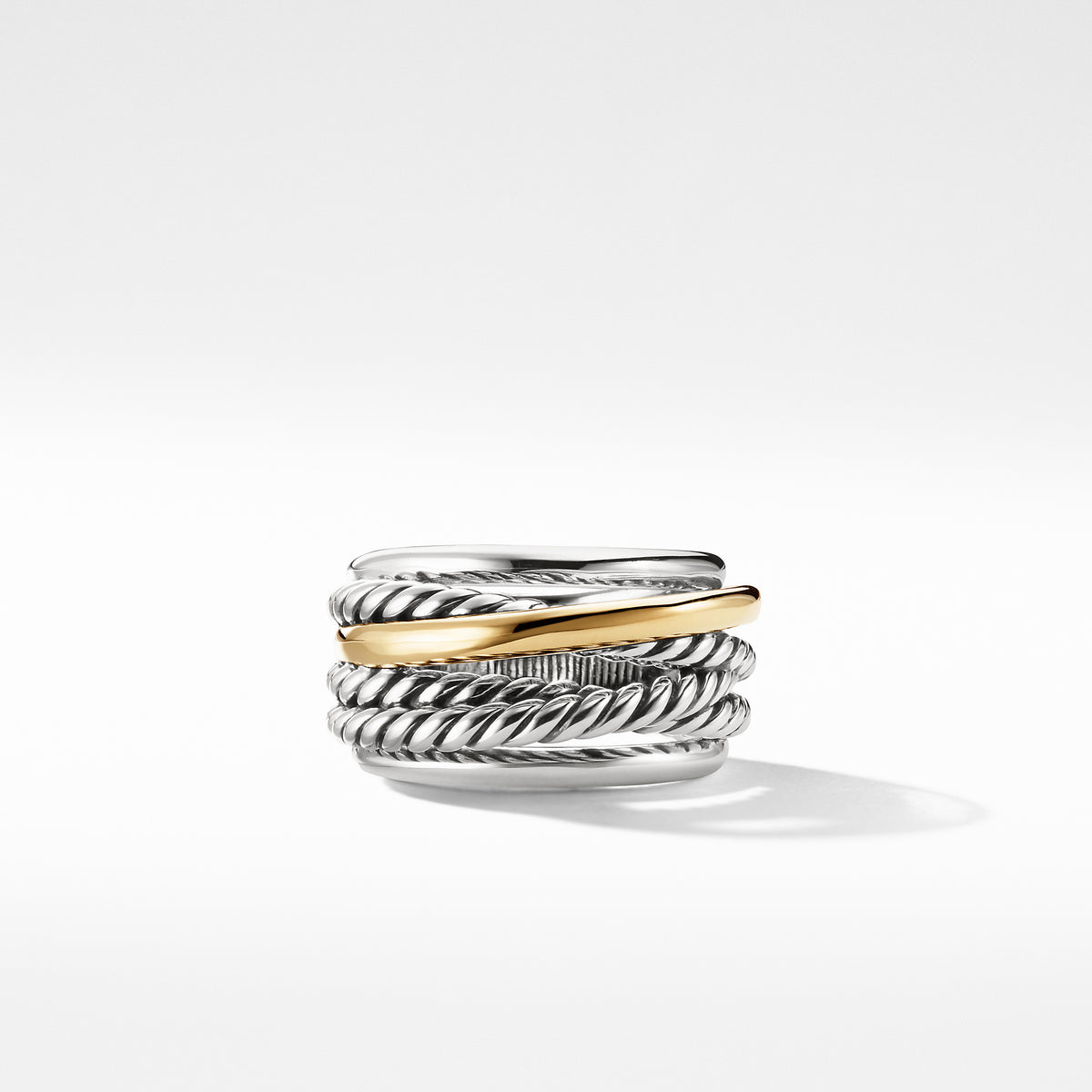 David Yurman Crossover Narrow Ring with Gold, 7 Fink's