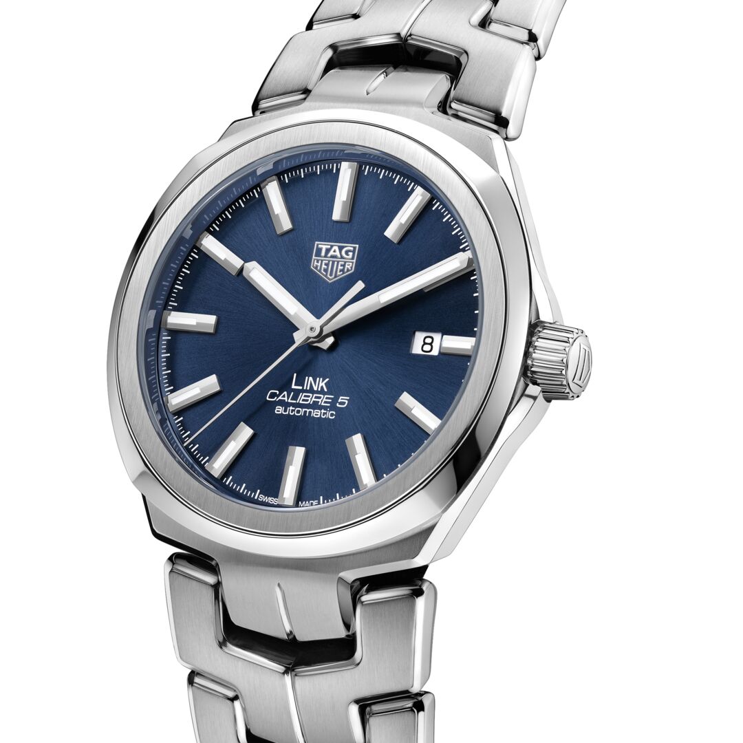 TAG Heuer Link Calibre Date Blue Sunray Dial Watch | Fink's