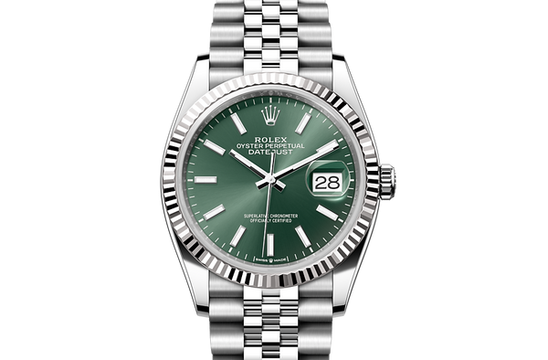 Datejust 36, Oyster, 36 mm, Oystersteel and white gold Front Facing