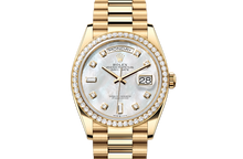 Day-Date 36, Oyster, 36 mm, yellow gold and diamonds Front Facing