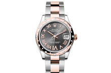Datejust 31, Oyster, 31 mm, Oystersteel, Everose gold and diamonds Front Facing