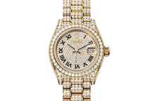 Lady-Datejust, Oyster, 28 mm, yellow gold and diamonds Front Facing