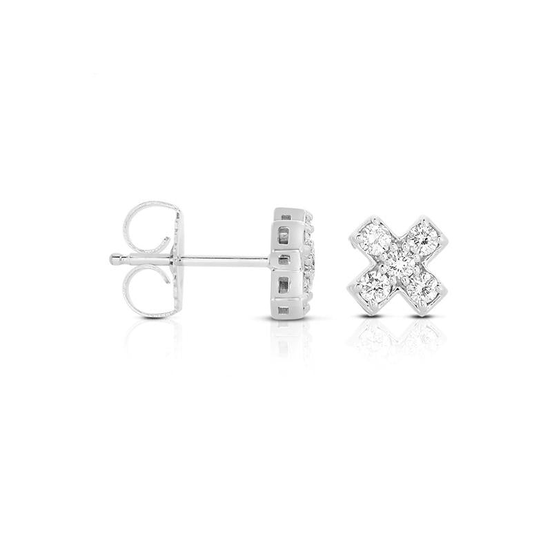 White Gold White Diamond X Stud Earrings Fink's