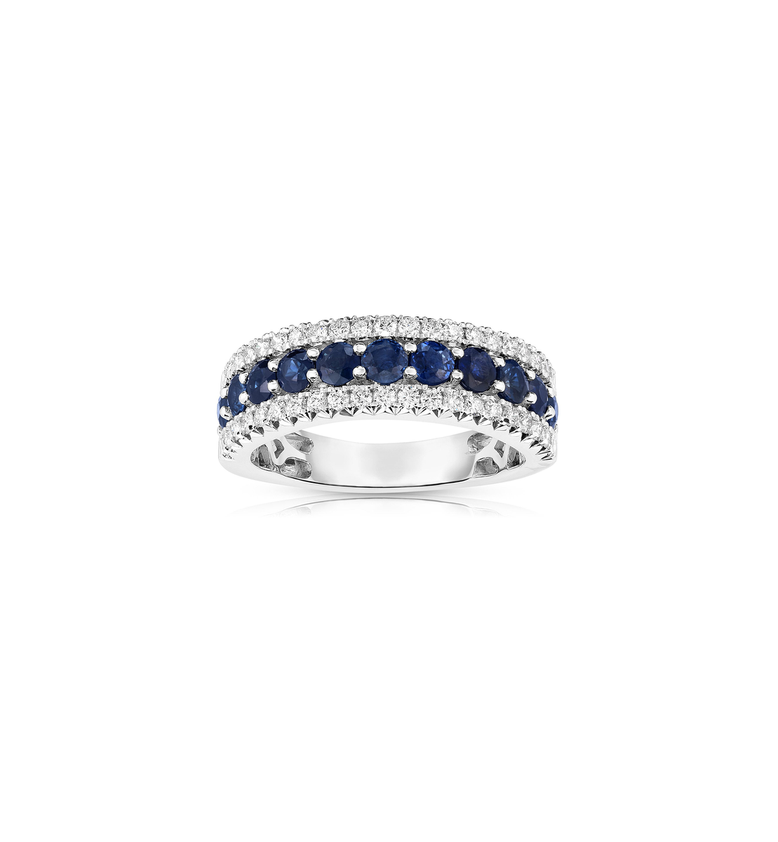 Shop Sapphire and Diamond Three Row Ring | Fink's Jewelers