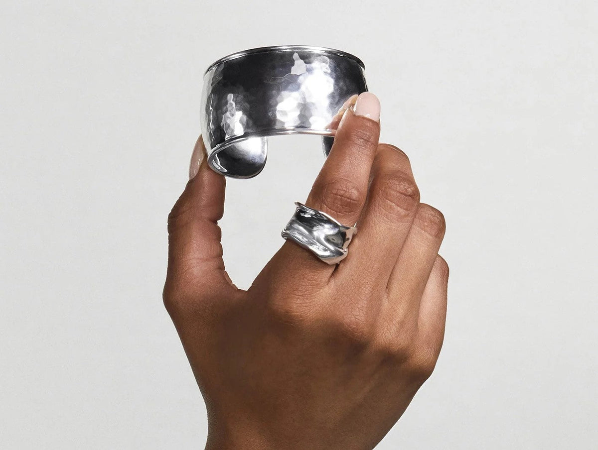 Sterling silver bangle and stacking rings from Fink's Jewelers