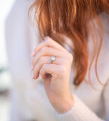 Woman Wearing a Platinum Engagement Ring