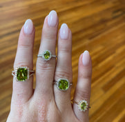 Peridot rings from Fink's Jewelers