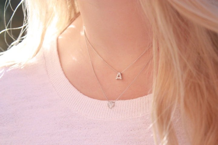 Woman Wearing Personalized Initial Necklace