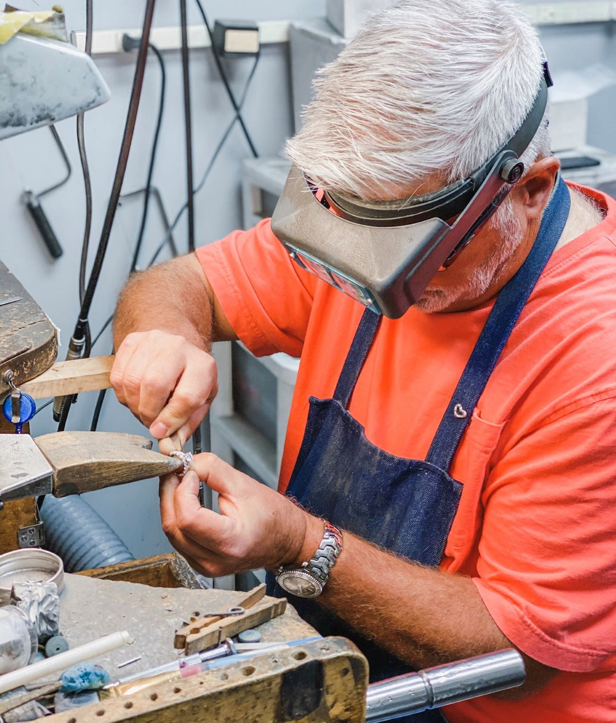 Jewelry Repair Technician Working on a Ring