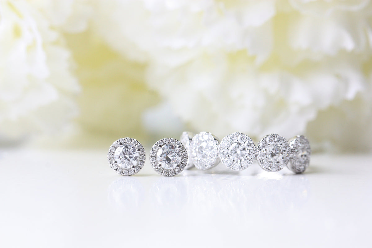 Diamond Stud Earrings and Diamond Ring