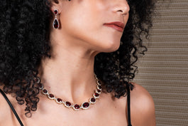 Ruby necklace and earrings from Fink's Jewelers