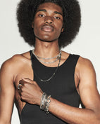Model Wearing Men's jewelry at Fink's Jewelers