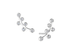 White Gold Floral Climber Earrings from Fink's Jewelers