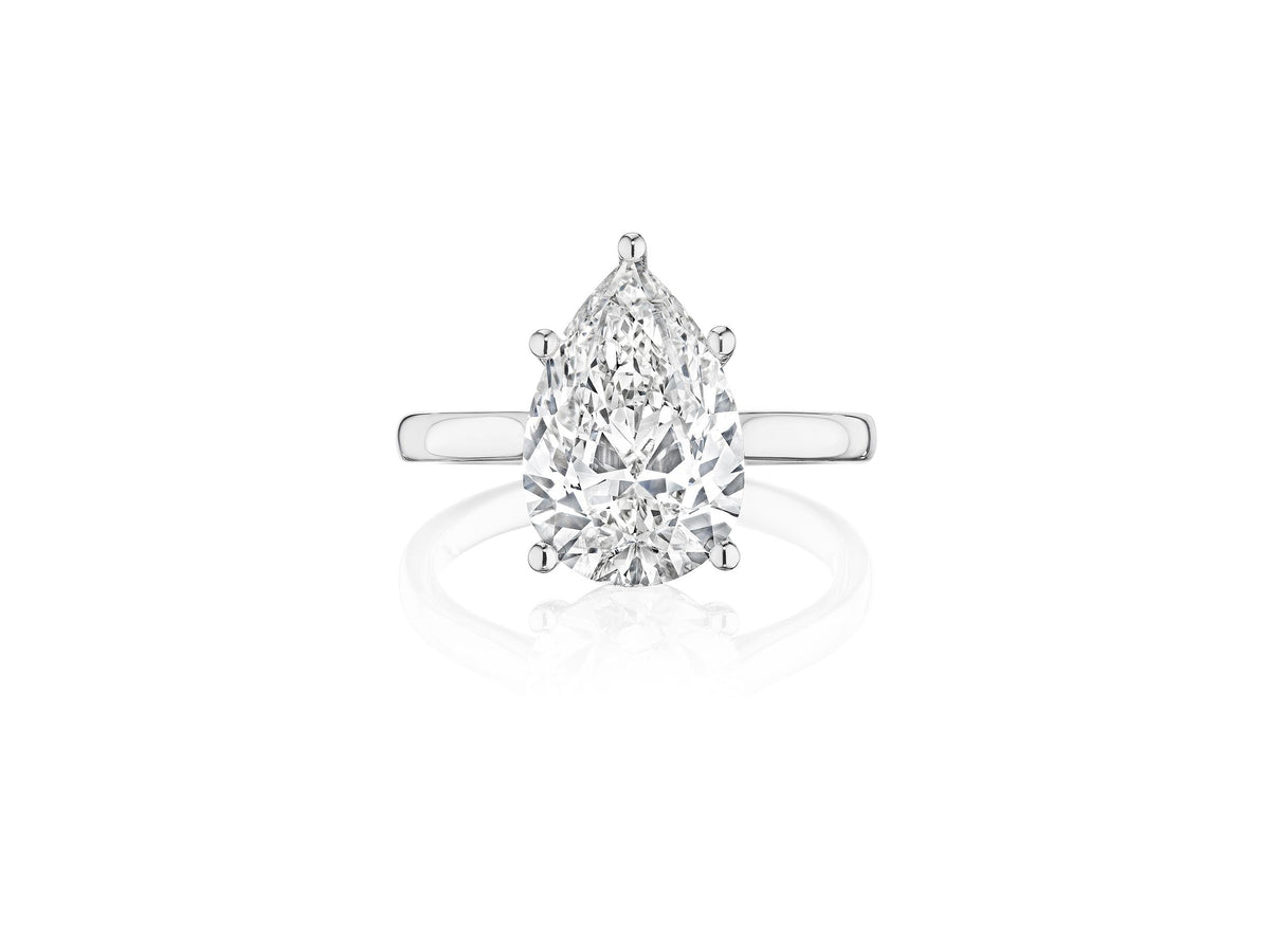 Engagement Ring with 4.01ct pear diamond center stone