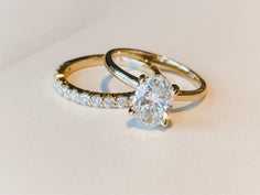 Yellow Gold Diamond Wedding and Engagement Ring Set