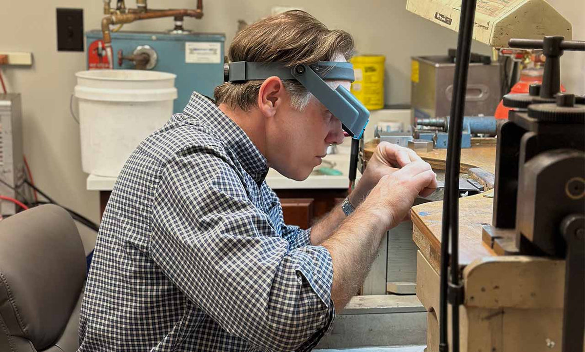 Jeweler working on a custom piece of jewelry