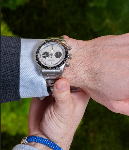 Man adjusting his luxury watch