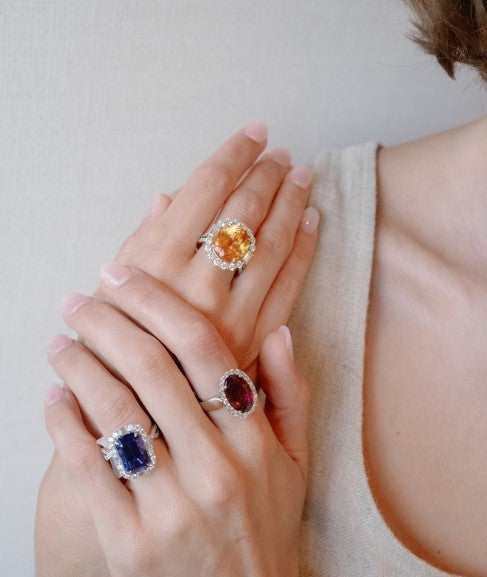 Color gemstone rings at Fink's Jewelers
