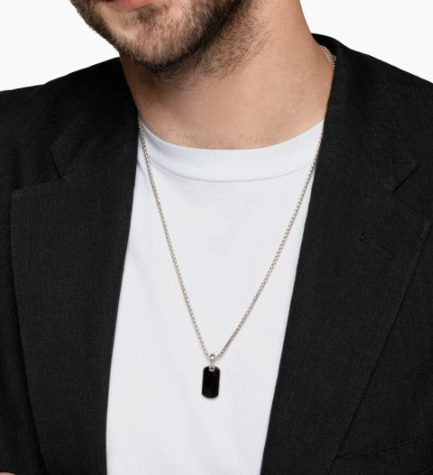 David Yurman Black Onyx Chevron Tag Necklace from Fink's Jewelers