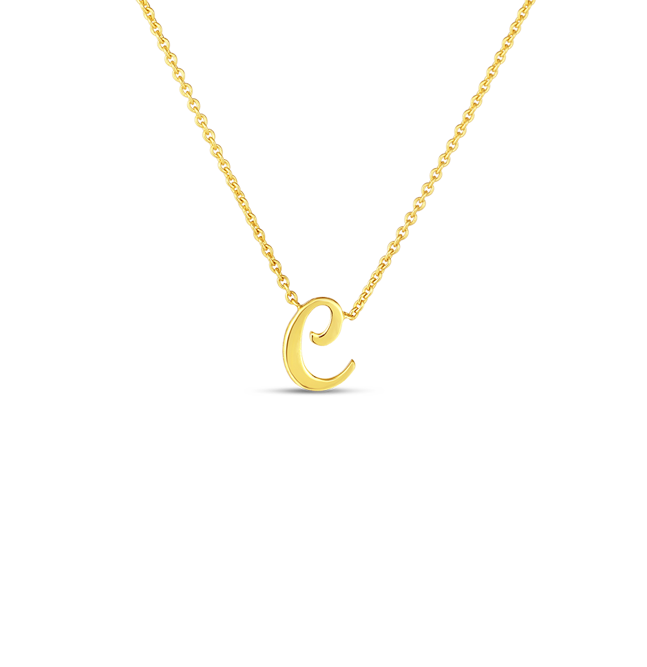 Roberto Coin Tiny Treasures Yellow Gold Script Initial 