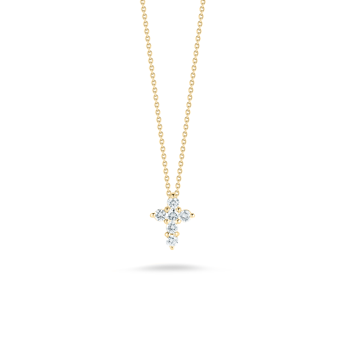 Roberto Coin Tiny Treasures Yellow Gold Diamond Baby Cross Necklace