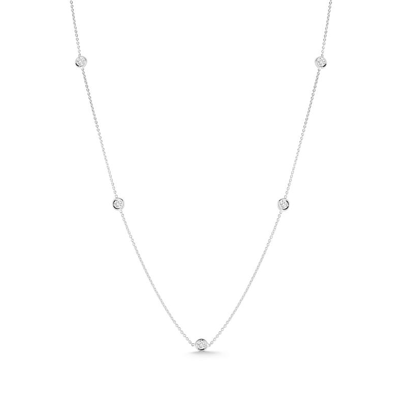Roberto Coin Diamonds by the Inch White Gold and Diamond Five Station Necklace