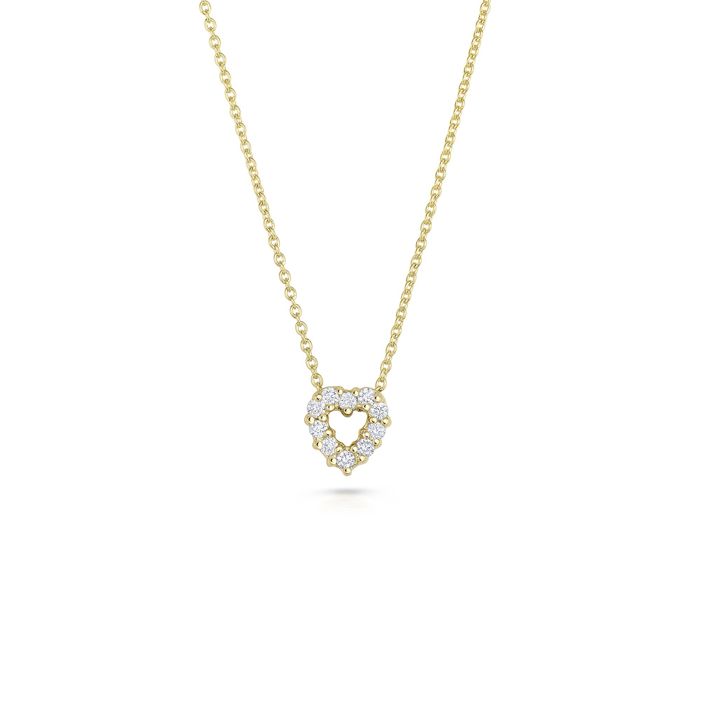 Roberto Coin Tiny Treasures Yellow Gold Diamond Heart Necklace