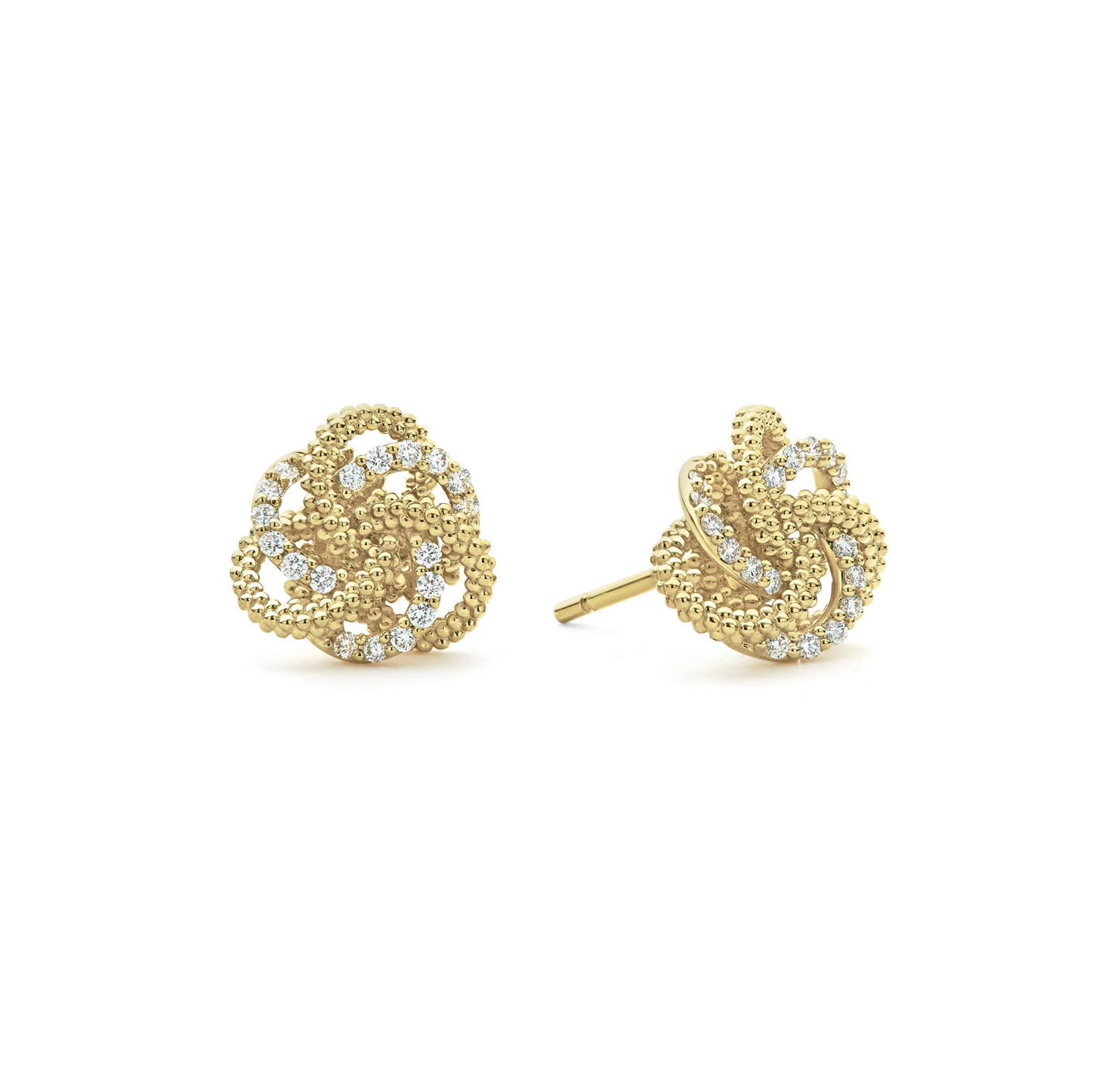 LAGOS Love Knot Large Gold Diamond Earrings