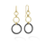 LAGOS Meridian Three Gold and Ceramic Circle Drop Earrings