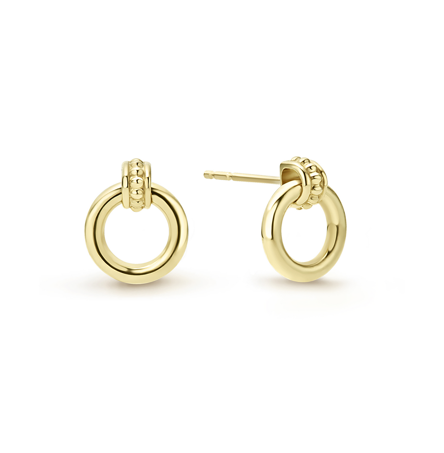 LAGOS Gold & Black Caviar 18K Gold Circle Stud Earrings