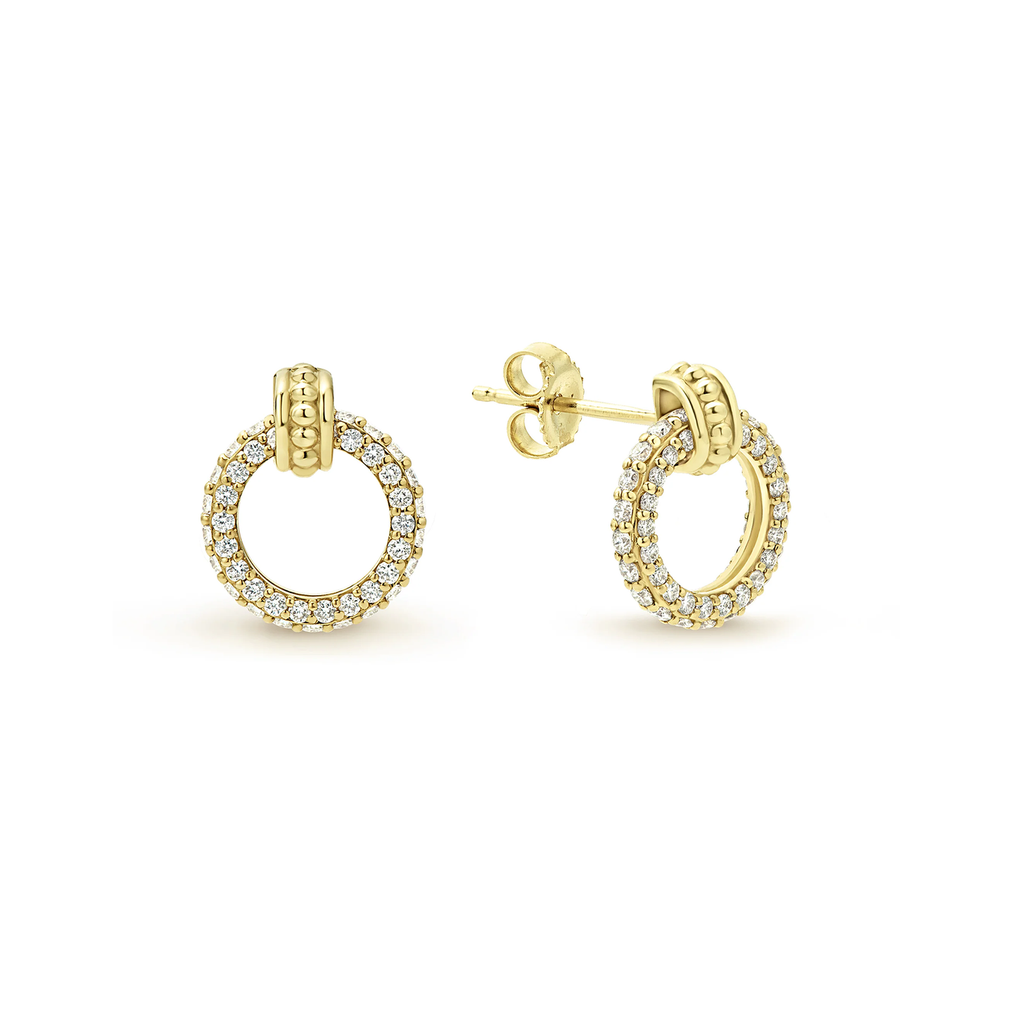 LAGOS Meridian 18K Gold Circle Diamond Stud Earrings