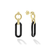 LAGOS Signature Caviar 18K Gold and Black Ceramic Link Drop Earrings