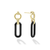 LAGOS Signature Caviar 18K Gold and Black Ceramic Link Drop Earrings