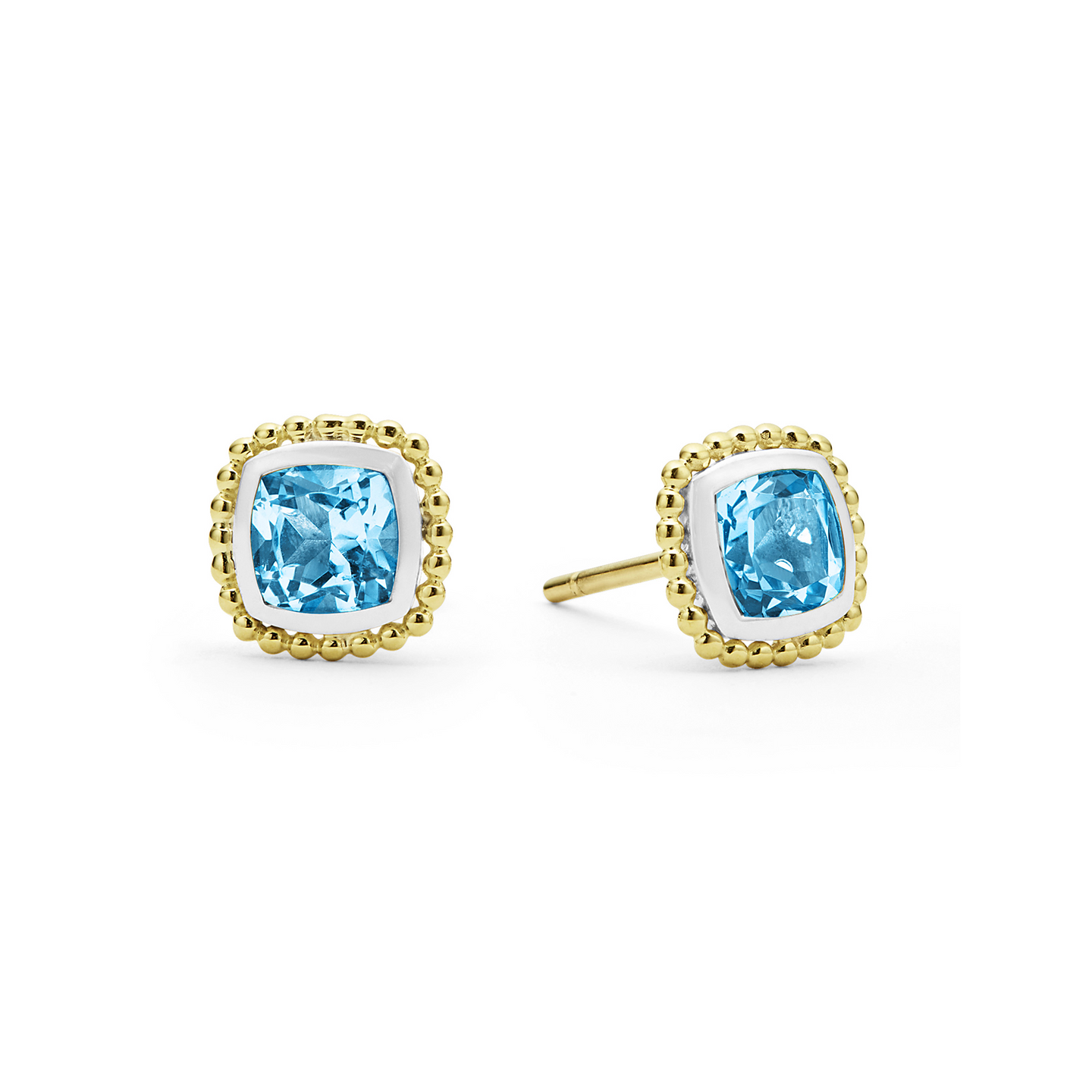 LAGOS Rittenhouse Swiss Blue Topaz Caviar Stud Earrings