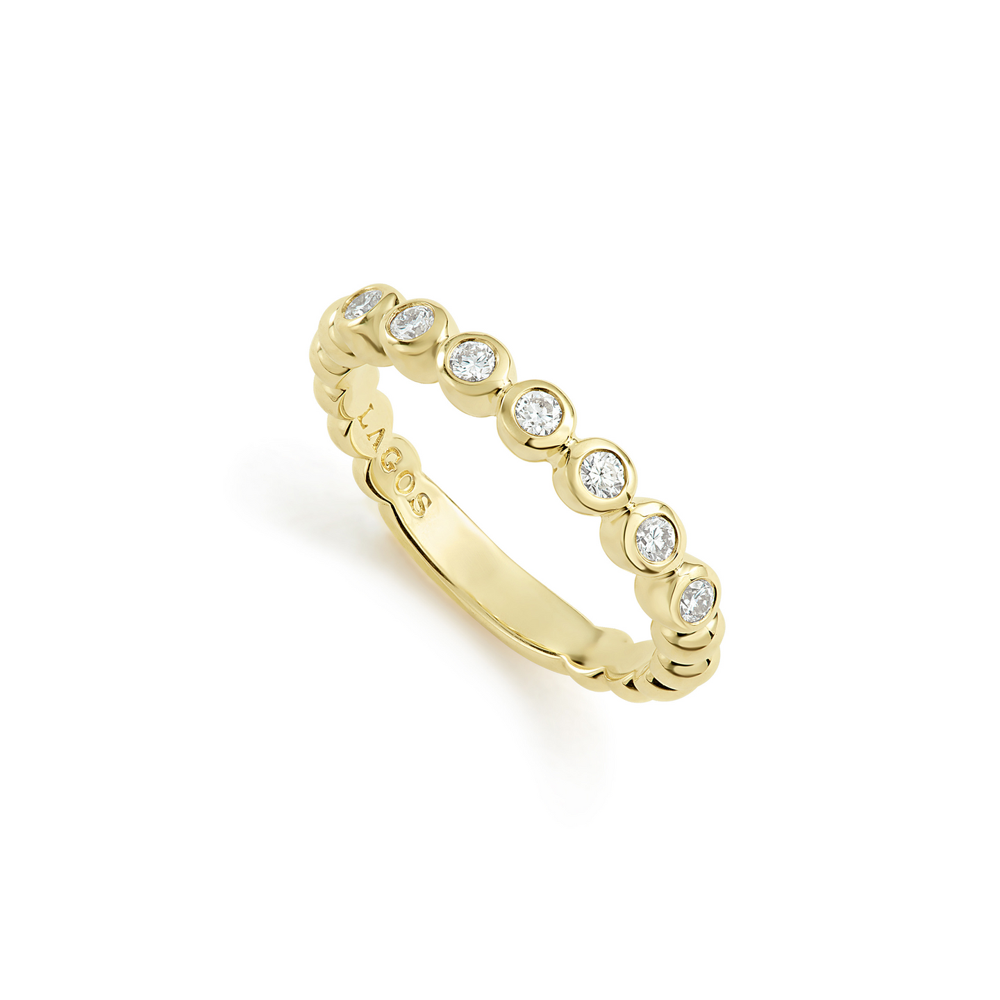 LAGOS Caviar Gold Diamond Stacking Ring