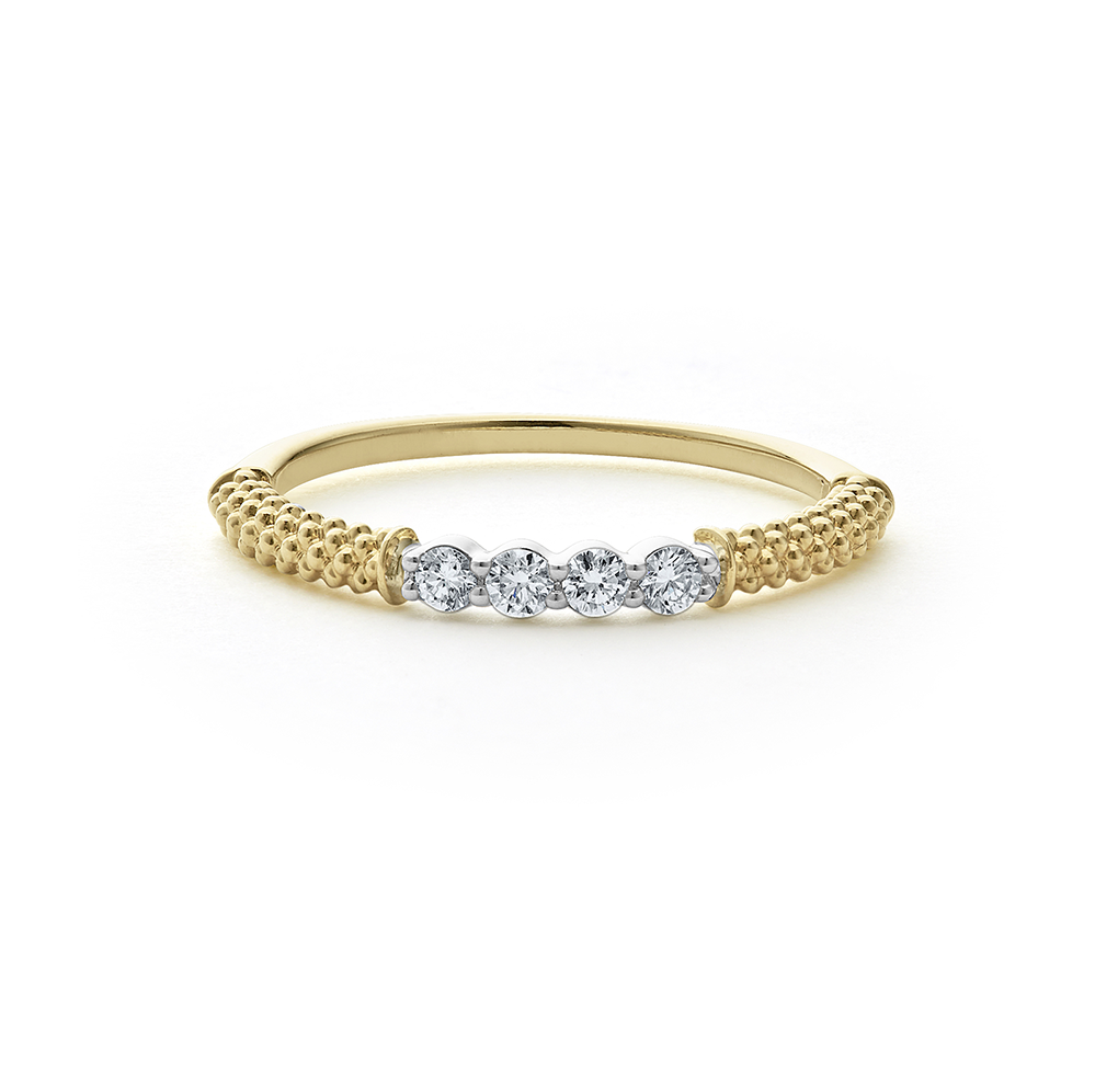 LAGOS Signature Caviar Superfine Diamond Stacking Ring