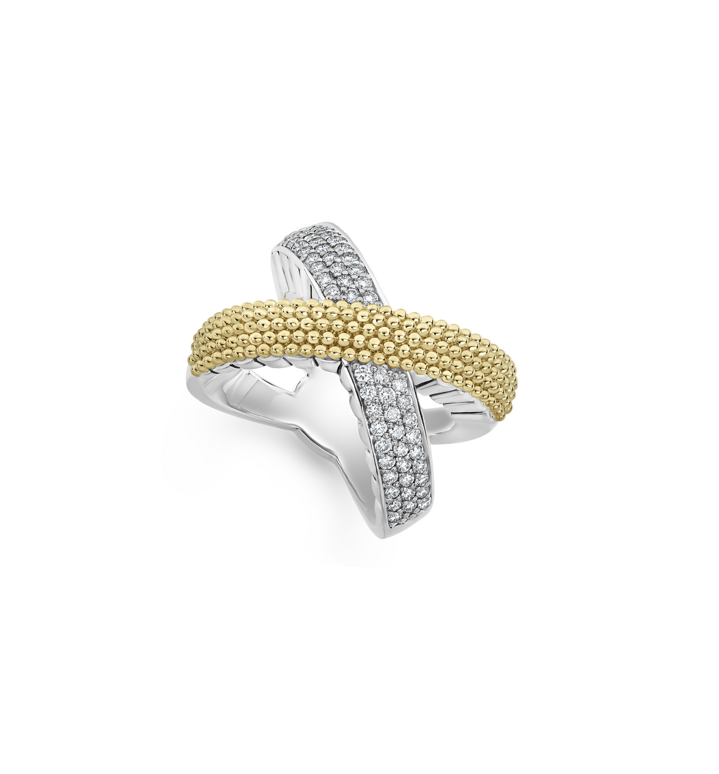 LAGOS Caviar Lux X Gold Diamond Ring