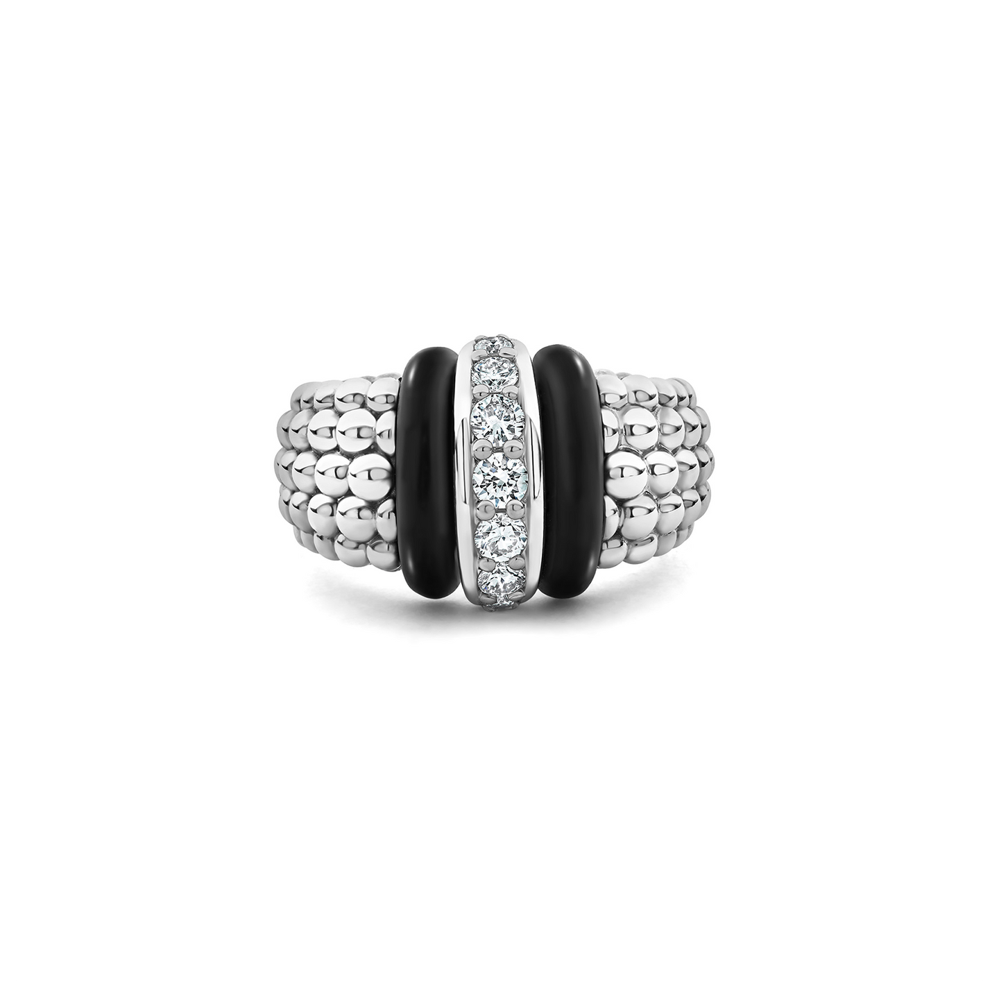LAGOS Black Caviar Ceramic Diamond Ring