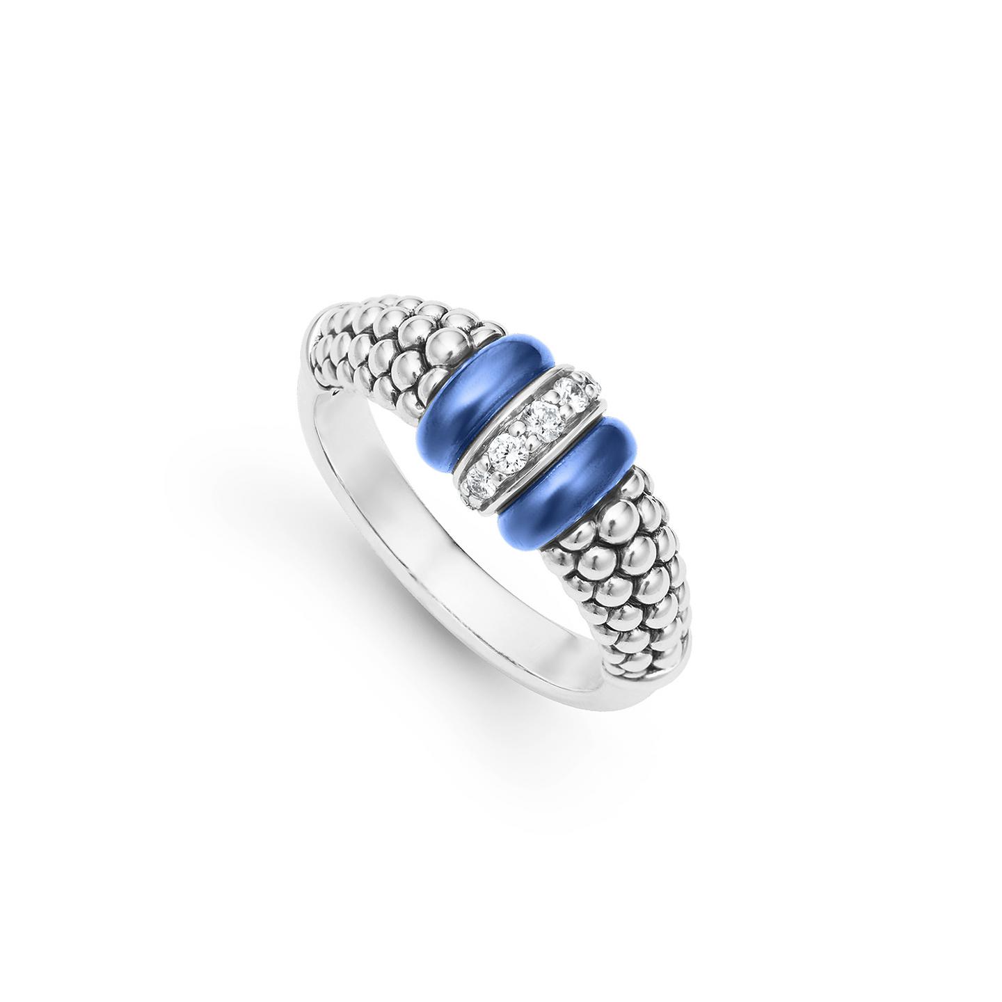 LAGOS Blue Caviar Ceramic and Diamond Ring
