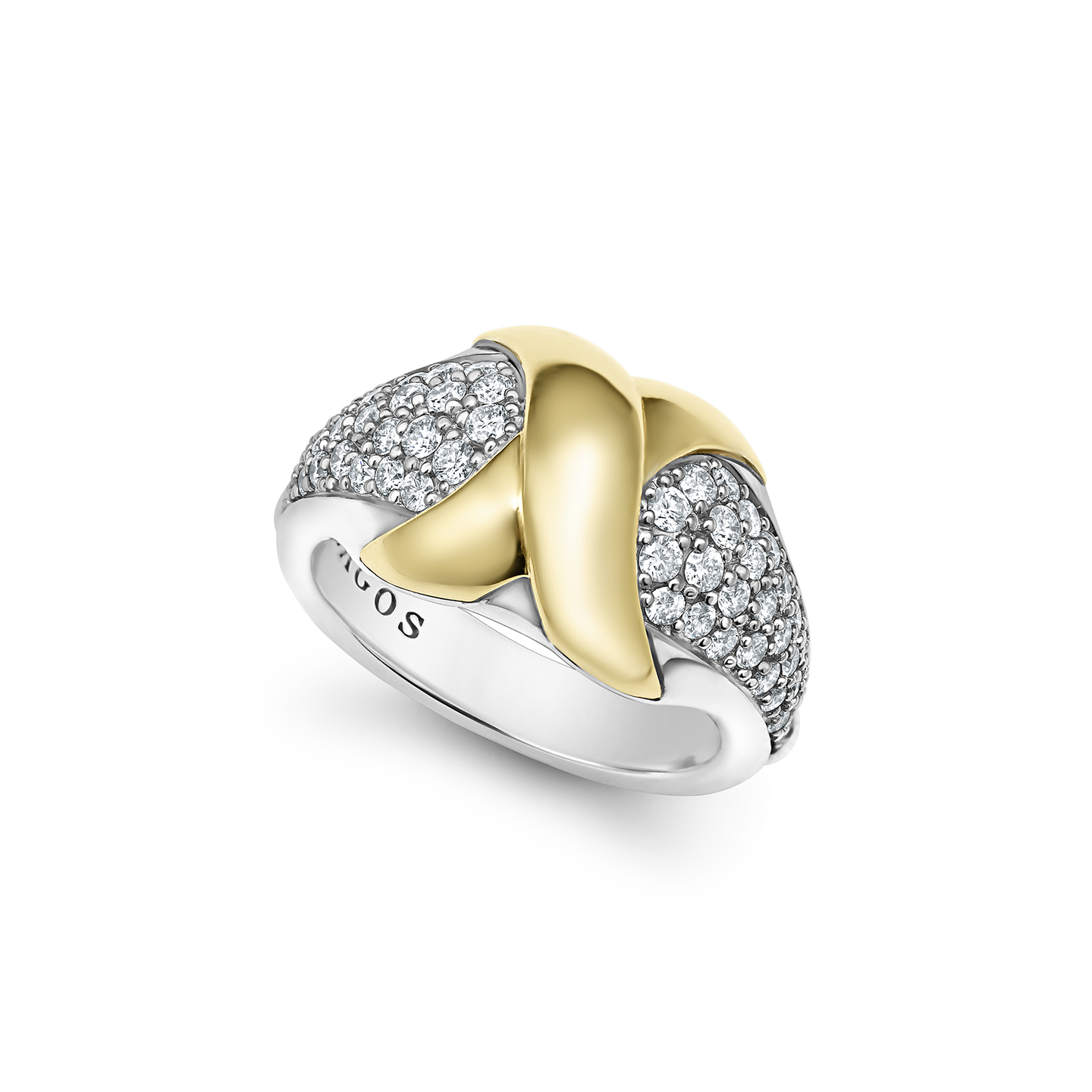 LAGOS Embrace 18K Gold X Diamond Ring