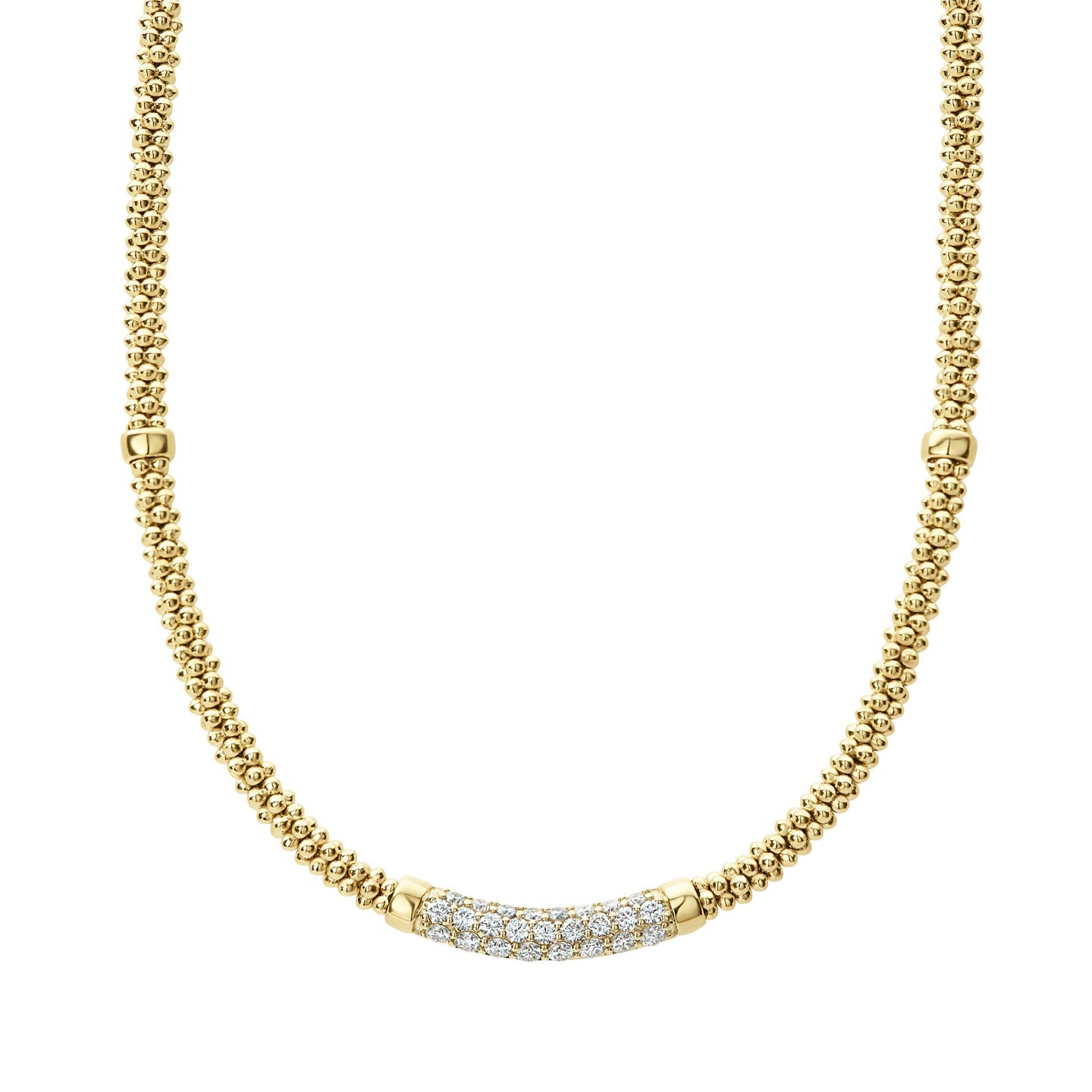 LAGOS Caviar Gold Eight Gold Station Diamond Caviar Necklace