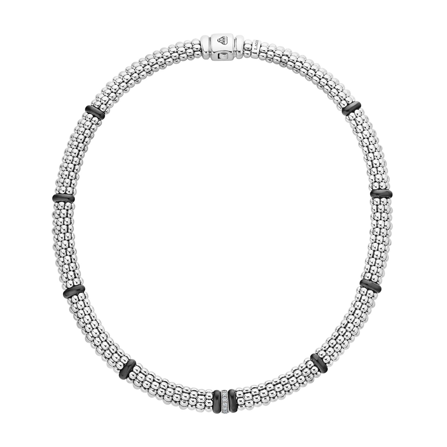LAGOS Black Caviar Single Station Diamond Caviar Necklace